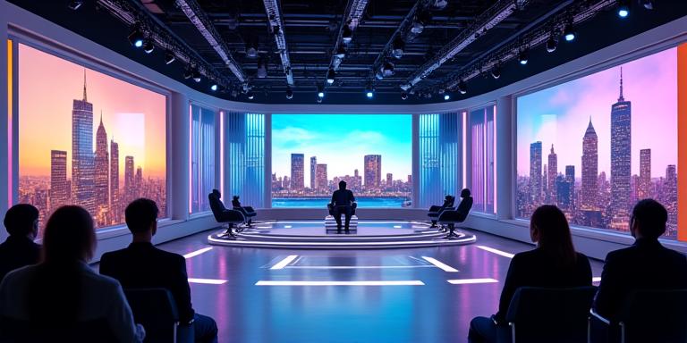 Modern Talk Show Studio Setup